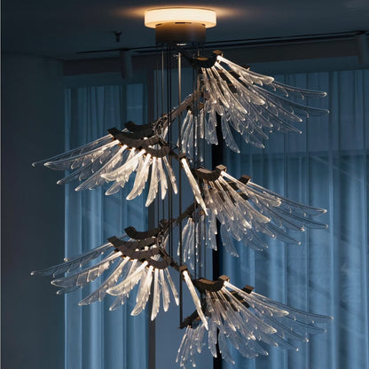 Plumage Ascent Chandelier - Elegant Design with Adjustable Brightness