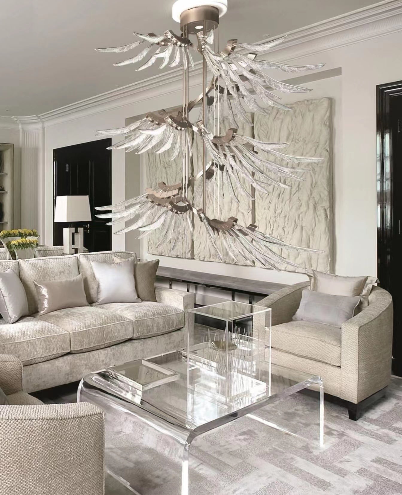 Plumage Ascent Chandelier - Elegant Design with Adjustable Brightness