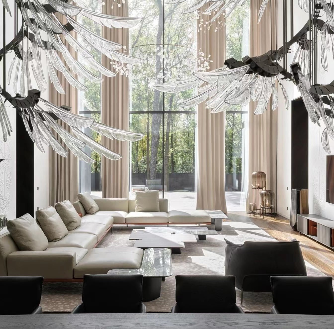 Plumage Ascent Chandelier - Elegant Design with Adjustable Brightness