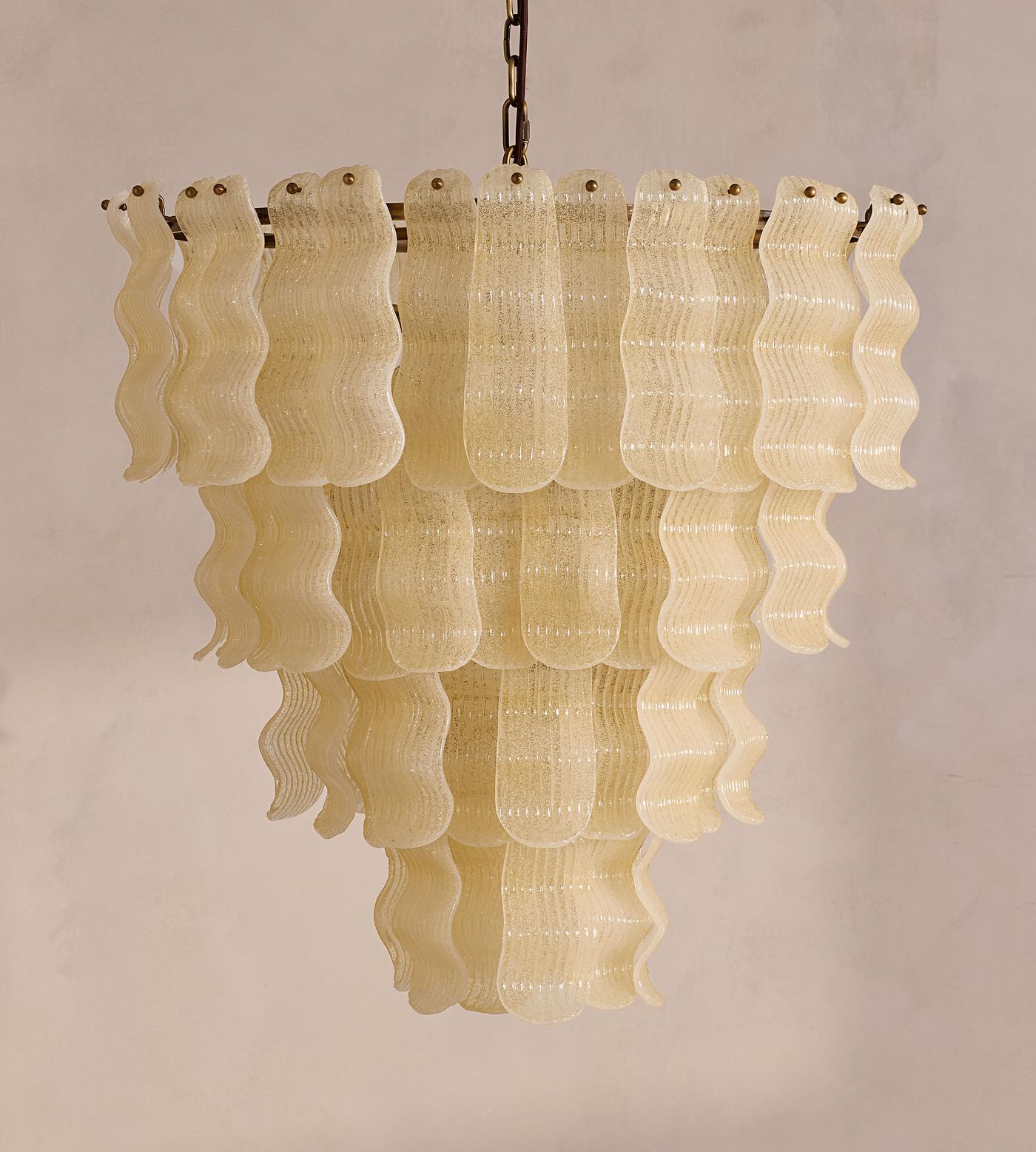 Pollensa Glass Chandelier - Elegant Design with Adjustable Height & LE