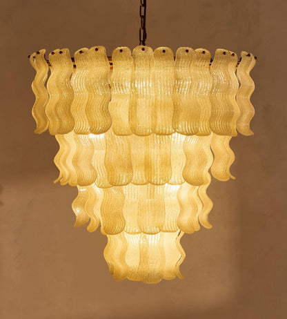 Pollensa Glass Chandelier - Elegant Design with Adjustable Height & LE