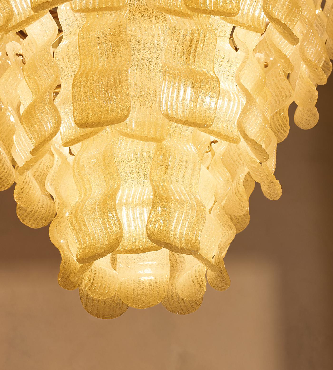 Pollensa Glass Chandelier - Elegant Design with Adjustable Height & LE