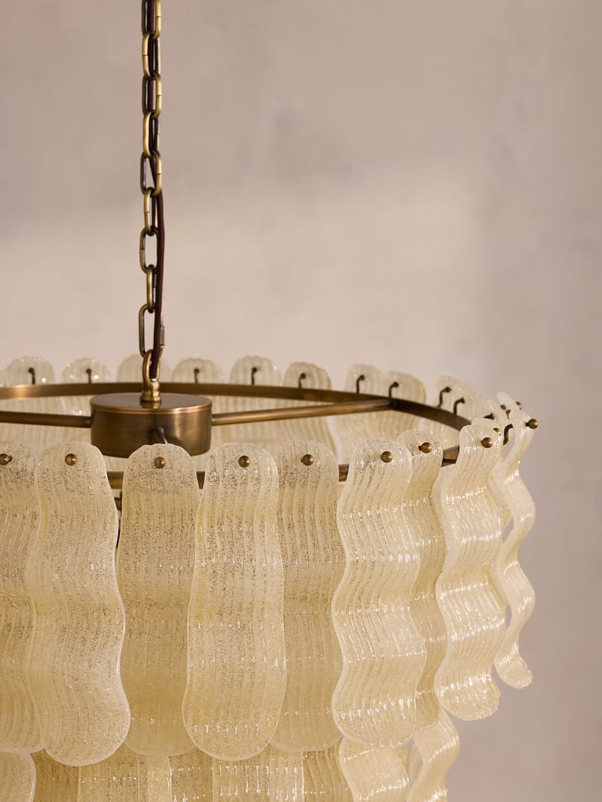 Pollensa Glass Chandelier - Elegant Design with Adjustable Height & LE