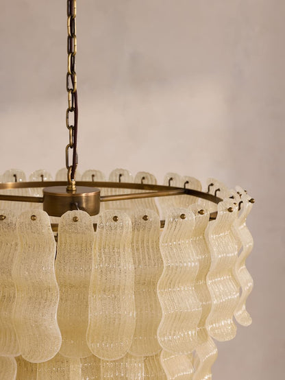 Pollensa Glass Chandelier - Elegant Design with Adjustable Height & LE