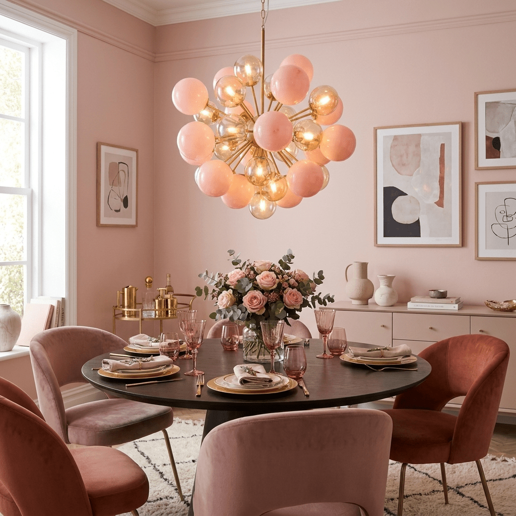 Pomelia Glass Globe Sputnik Chandelier - Modern Design, Adjustable Hei