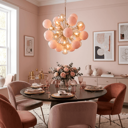 Pomelia Glass Globe Sputnik Chandelier - Modern Design, Adjustable Hei