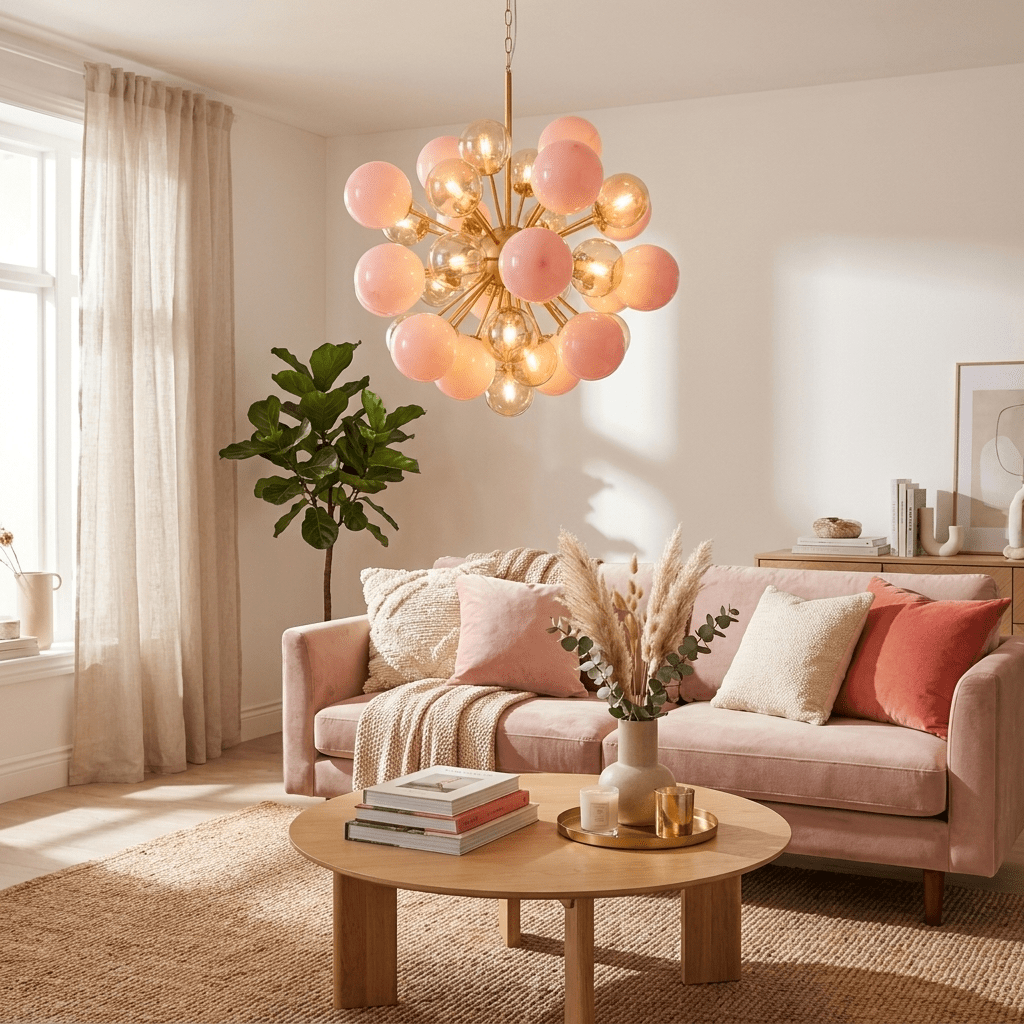 Pomelia Glass Globe Sputnik Chandelier - Modern Design, Adjustable Hei