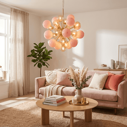 Pomelia Glass Globe Sputnik Chandelier - Modern Design, Adjustable Hei