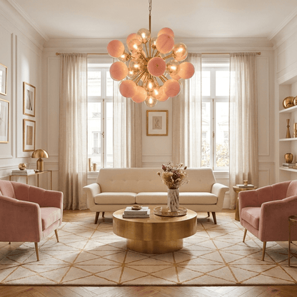 Pomelia Glass Globe Sputnik Chandelier - Modern Design, Adjustable Hei