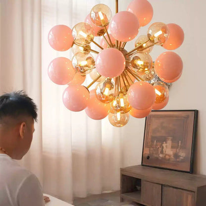 Pomelia Glass Globe Sputnik Chandelier - Modern Design, Adjustable Hei