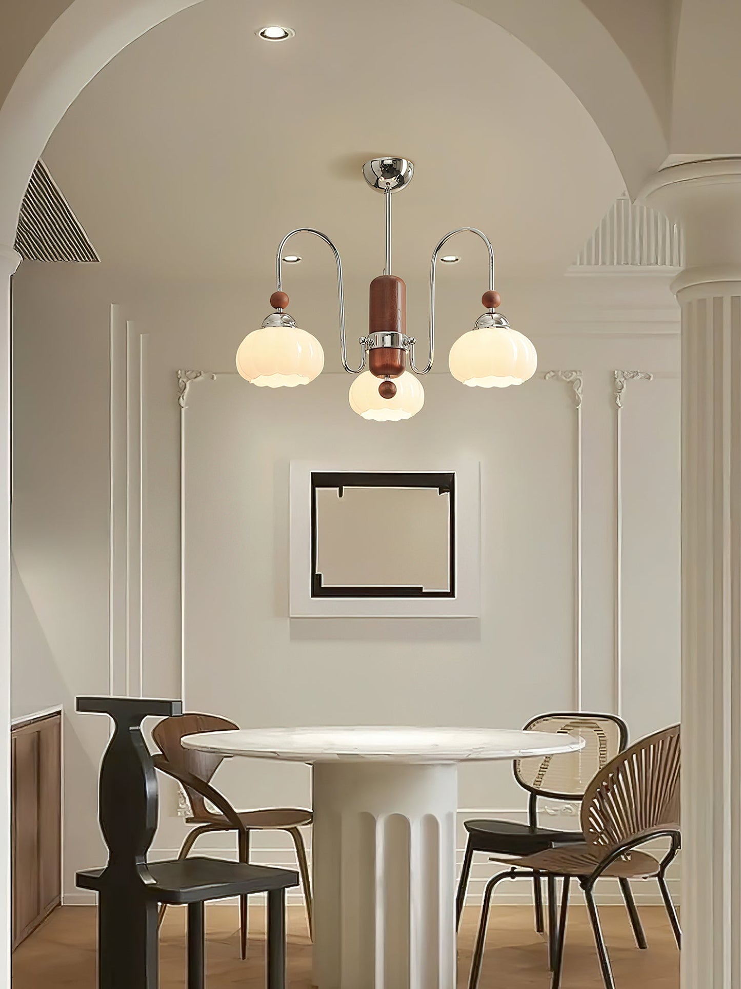 Elegant Pomona Chandelier - Crystal Accents & Adjustable Height