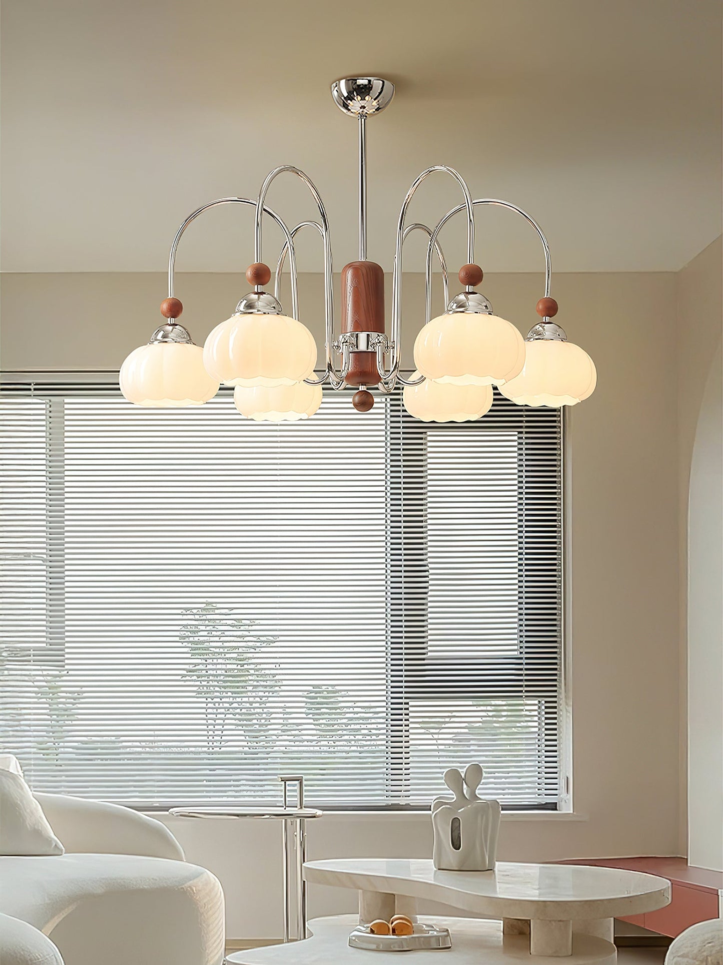 Elegant Pomona Chandelier - Crystal Accents & Adjustable Height