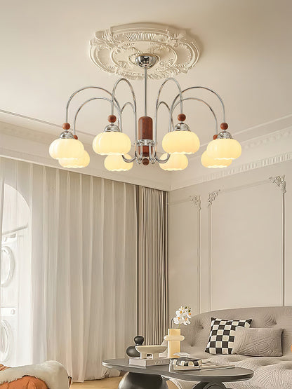 Elegant Pomona Chandelier - Crystal Accents & Adjustable Height