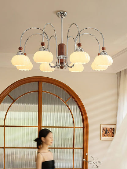 Elegant Pomona Chandelier - Crystal Accents & Adjustable Height