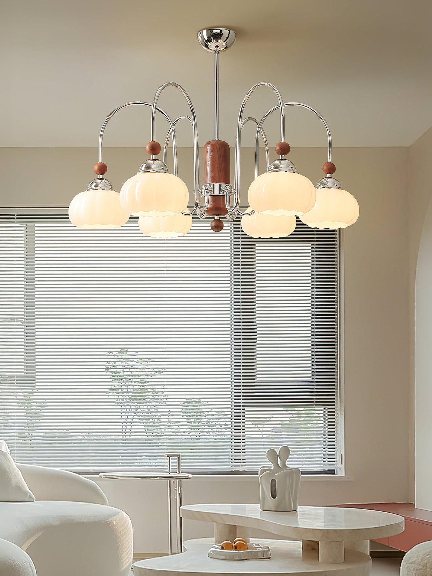 Elegant Pomona Chandelier - Crystal Accents & Adjustable Height