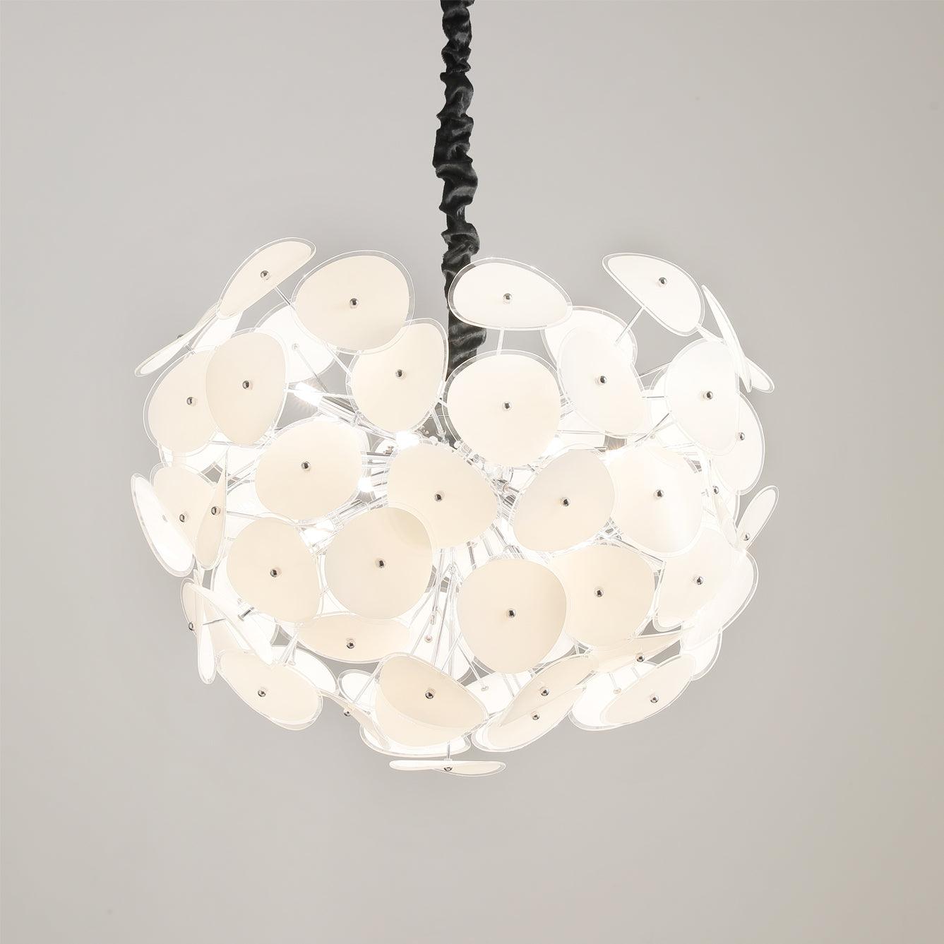 Elegant Poppy Glass Chandelier - Stunning Crystal Accents, Adjustable