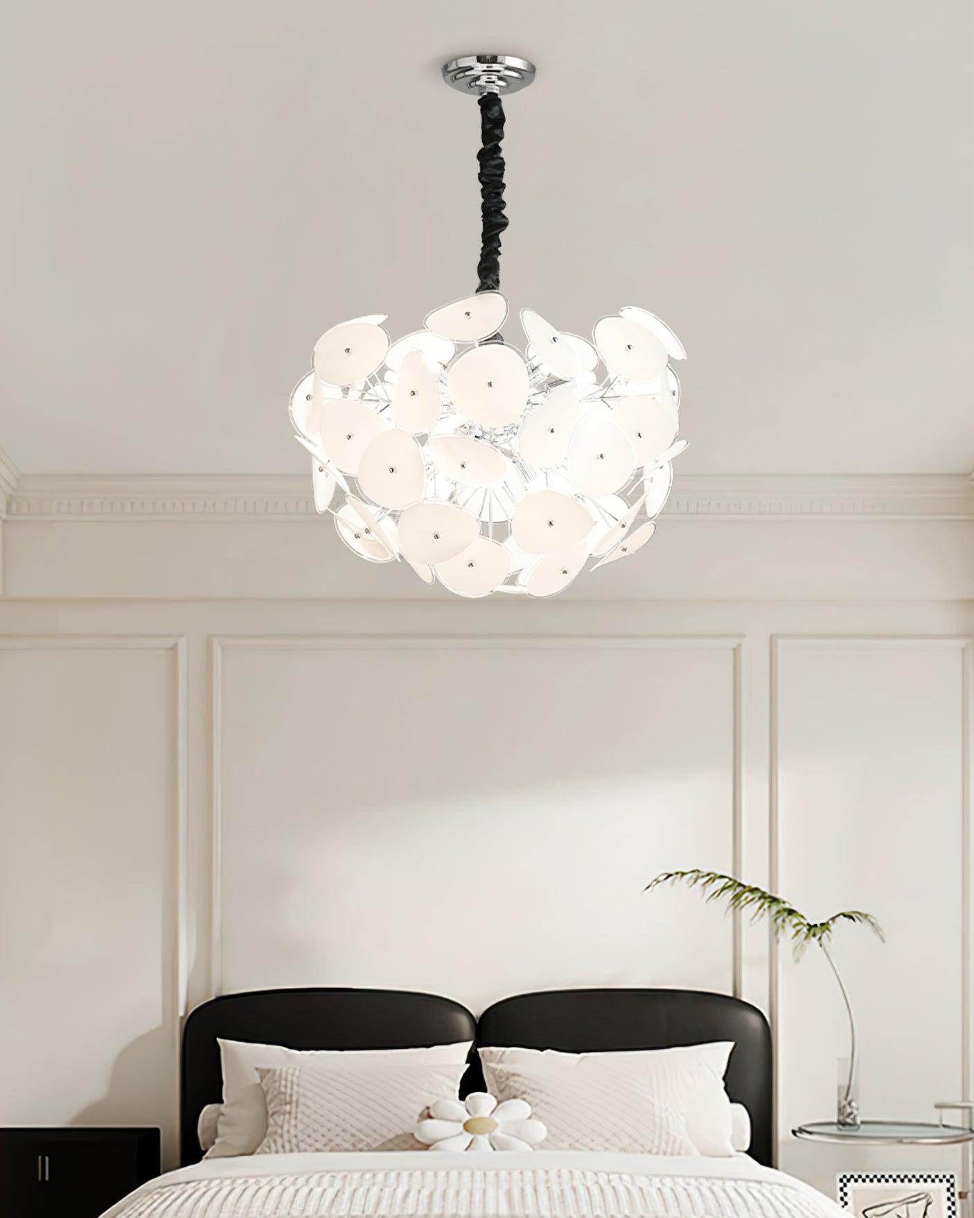Elegant Poppy Glass Chandelier - Stunning Crystal Accents, Adjustable