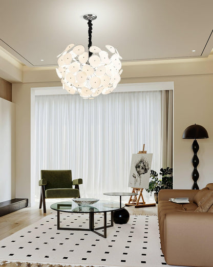 Elegant Poppy Glass Chandelier - Stunning Crystal Accents, Adjustable