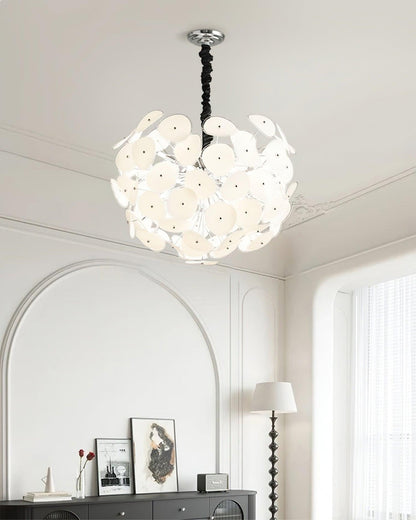 Elegant Poppy Glass Chandelier - Stunning Crystal Accents, Adjustable