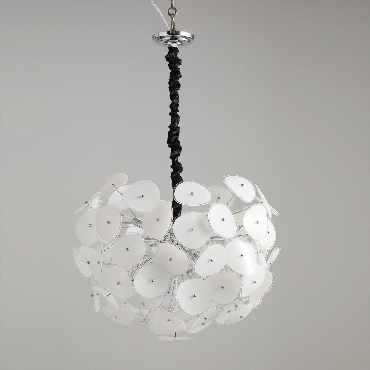 Elegant Poppy Glass Chandelier - Stunning Crystal Accents, Adjustable