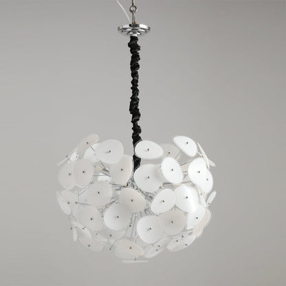 Elegant Poppy Glass Chandelier - Stunning Crystal Accents, Adjustable