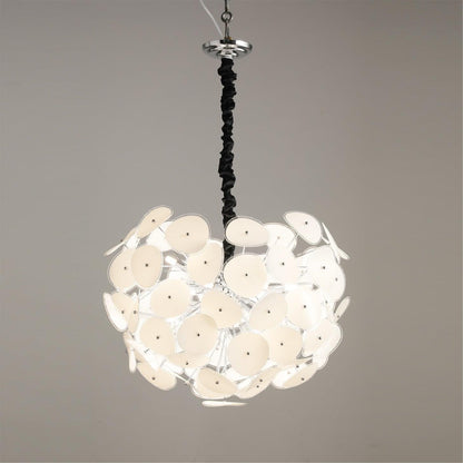 Elegant Poppy Glass Chandelier - Stunning Crystal Accents, Adjustable