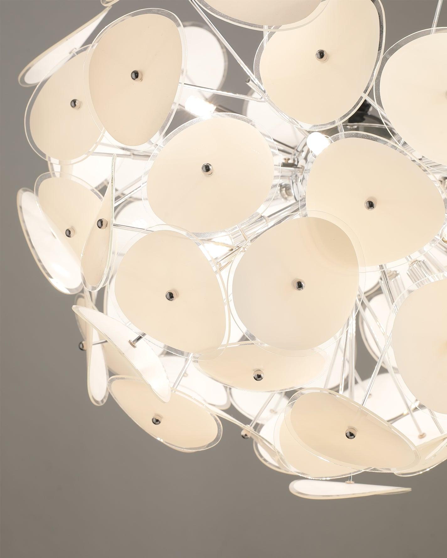 Elegant Poppy Glass Chandelier - Stunning Crystal Accents, Adjustable