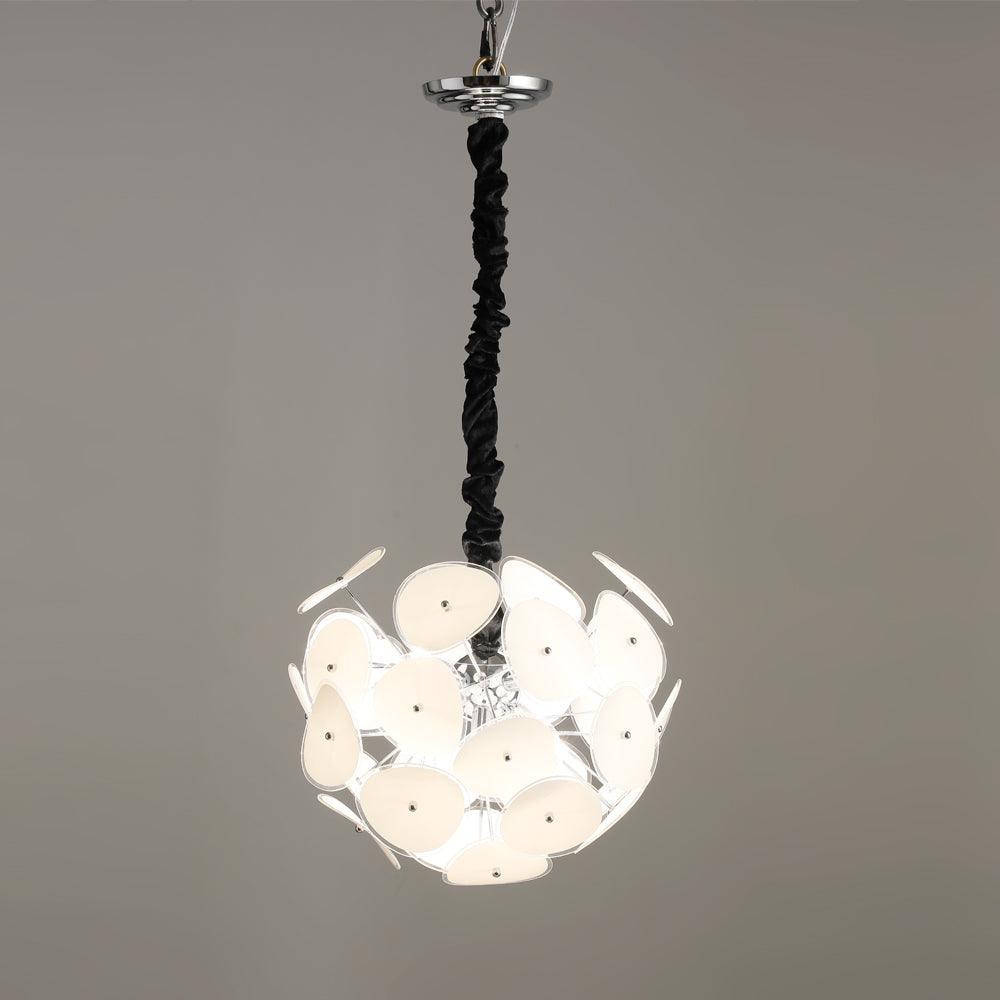 Elegant Poppy Glass Chandelier - Stunning Crystal Accents, Adjustable