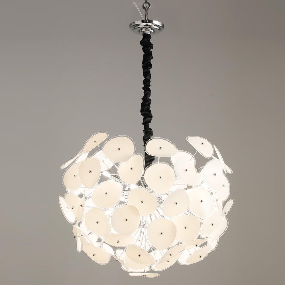 Elegant Poppy Glass Chandelier - Stunning Crystal Accents, Adjustable