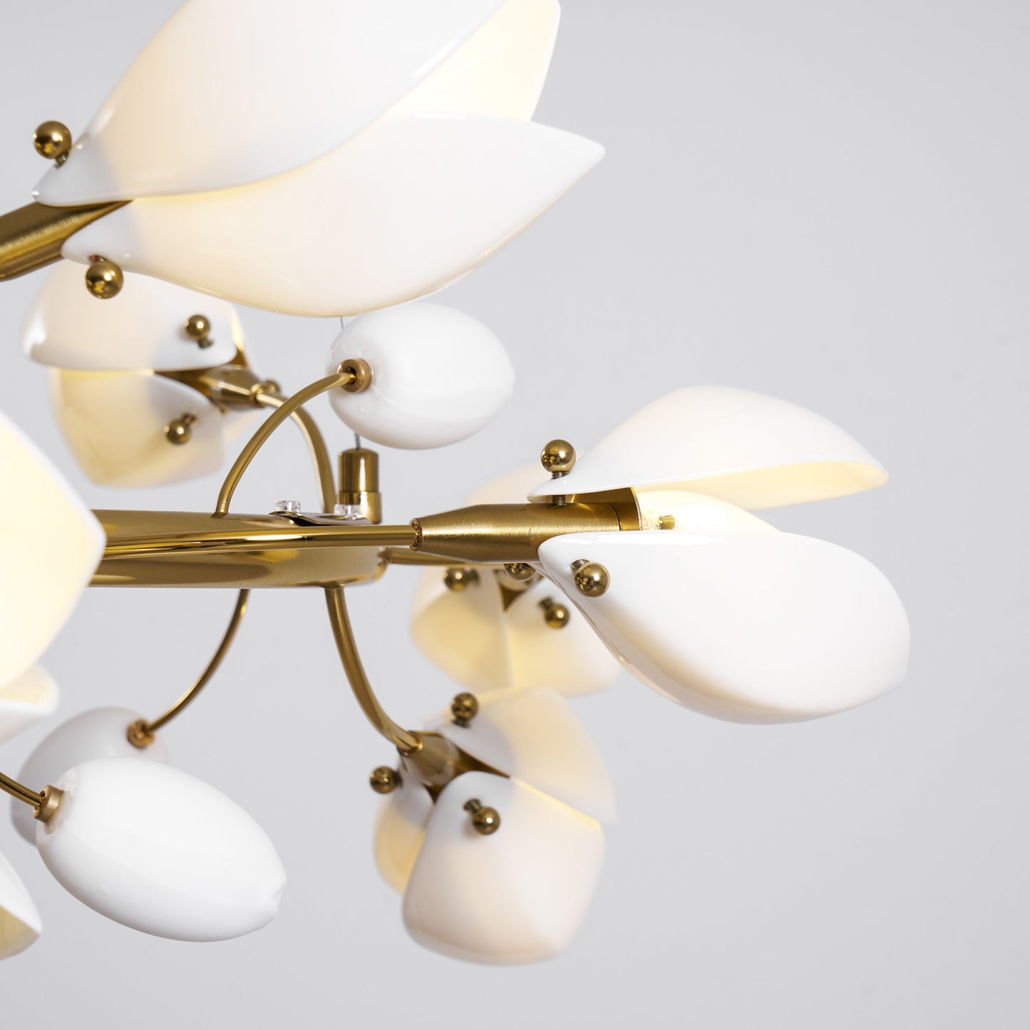 Elegant Porcelain Magnolia Chandelier with Adjustable Brightness & Tim