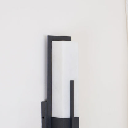 Alabaster Outdoor Wall Light with Weather-Resistant Design & Soft Glow