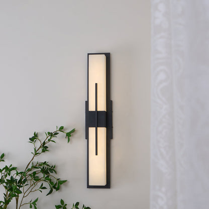 Alabaster Outdoor Wall Light with Weather-Resistant Design & Soft Glow