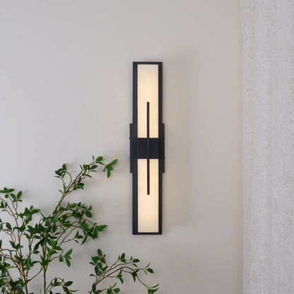 Alabaster Outdoor Wall Light with Weather-Resistant Design & Soft Glow