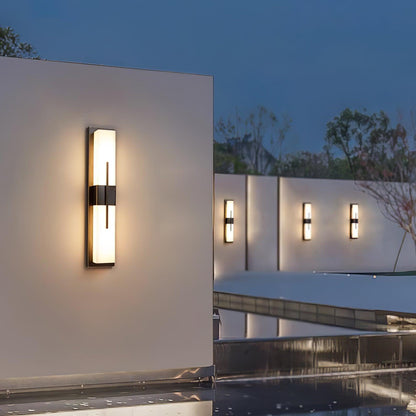 Alabaster Outdoor Wall Light with Weather-Resistant Design & Soft Glow