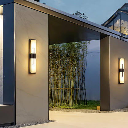 Alabaster Outdoor Wall Light with Weather-Resistant Design & Soft Glow