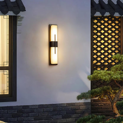 Alabaster Outdoor Wall Light with Weather-Resistant Design & Soft Glow