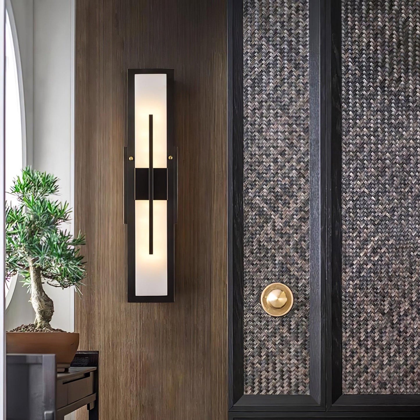 Alabaster Outdoor Wall Light with Weather-Resistant Design & Soft Glow