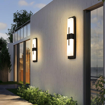 Alabaster Outdoor Wall Light with Weather-Resistant Design & Soft Glow