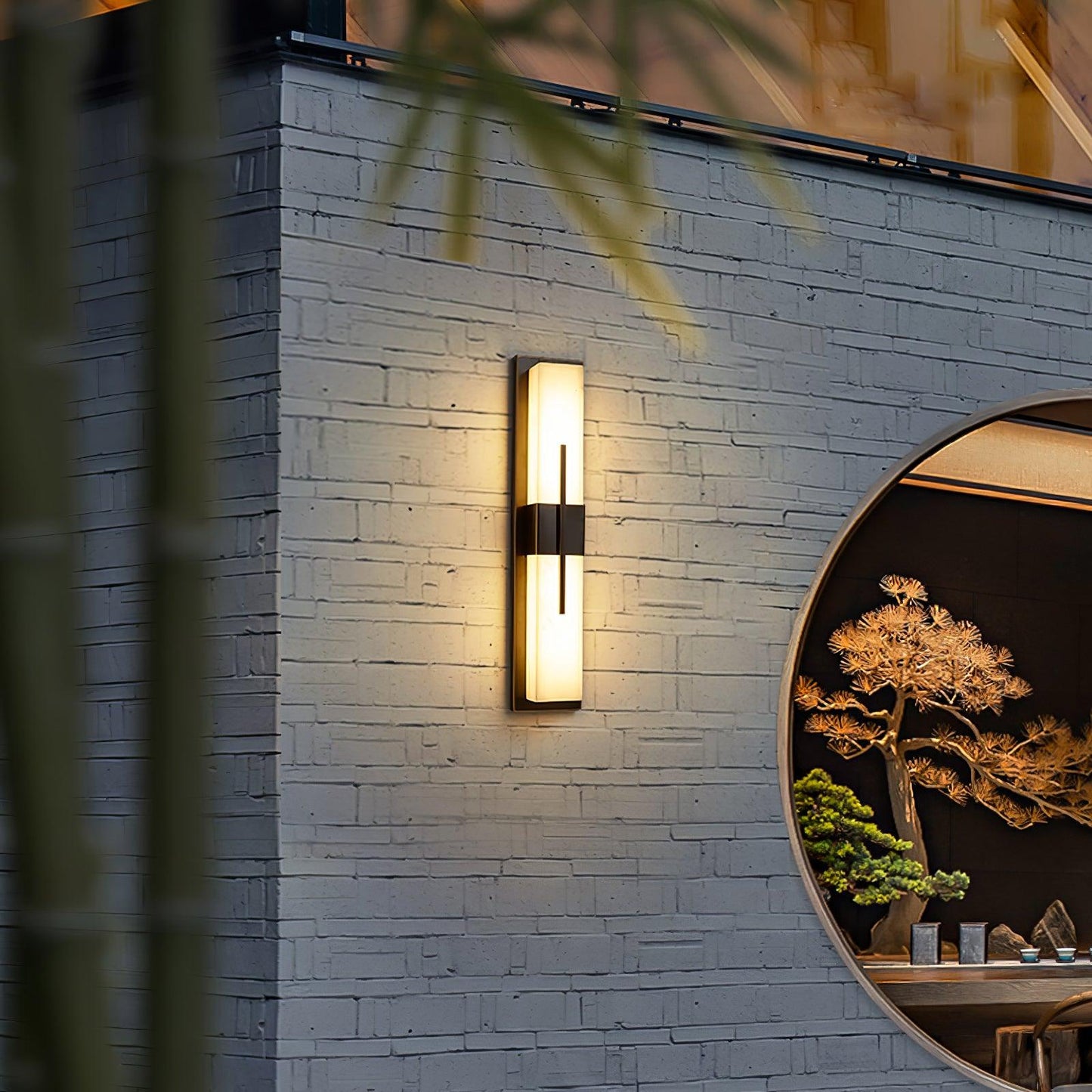 Alabaster Outdoor Wall Light with Weather-Resistant Design & Soft Glow