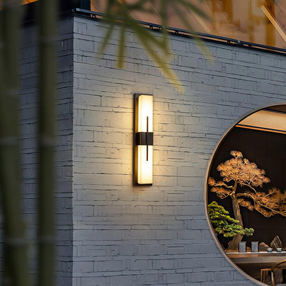 Alabaster Outdoor Wall Light with Weather-Resistant Design & Soft Glow