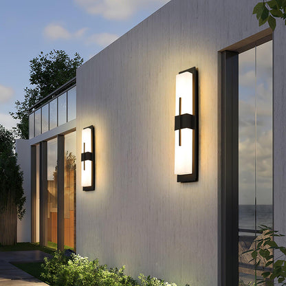Alabaster Outdoor Wall Light with Weather-Resistant Design & Soft Glow