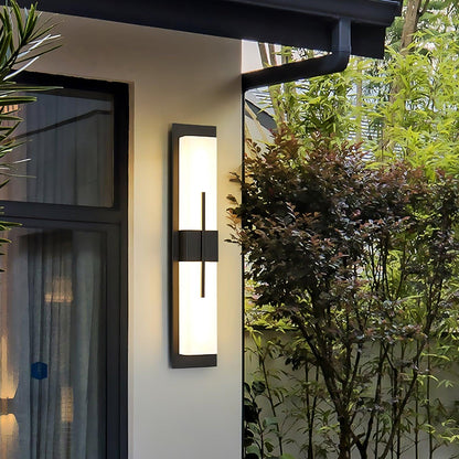 Alabaster Outdoor Wall Light with Weather-Resistant Design & Soft Glow