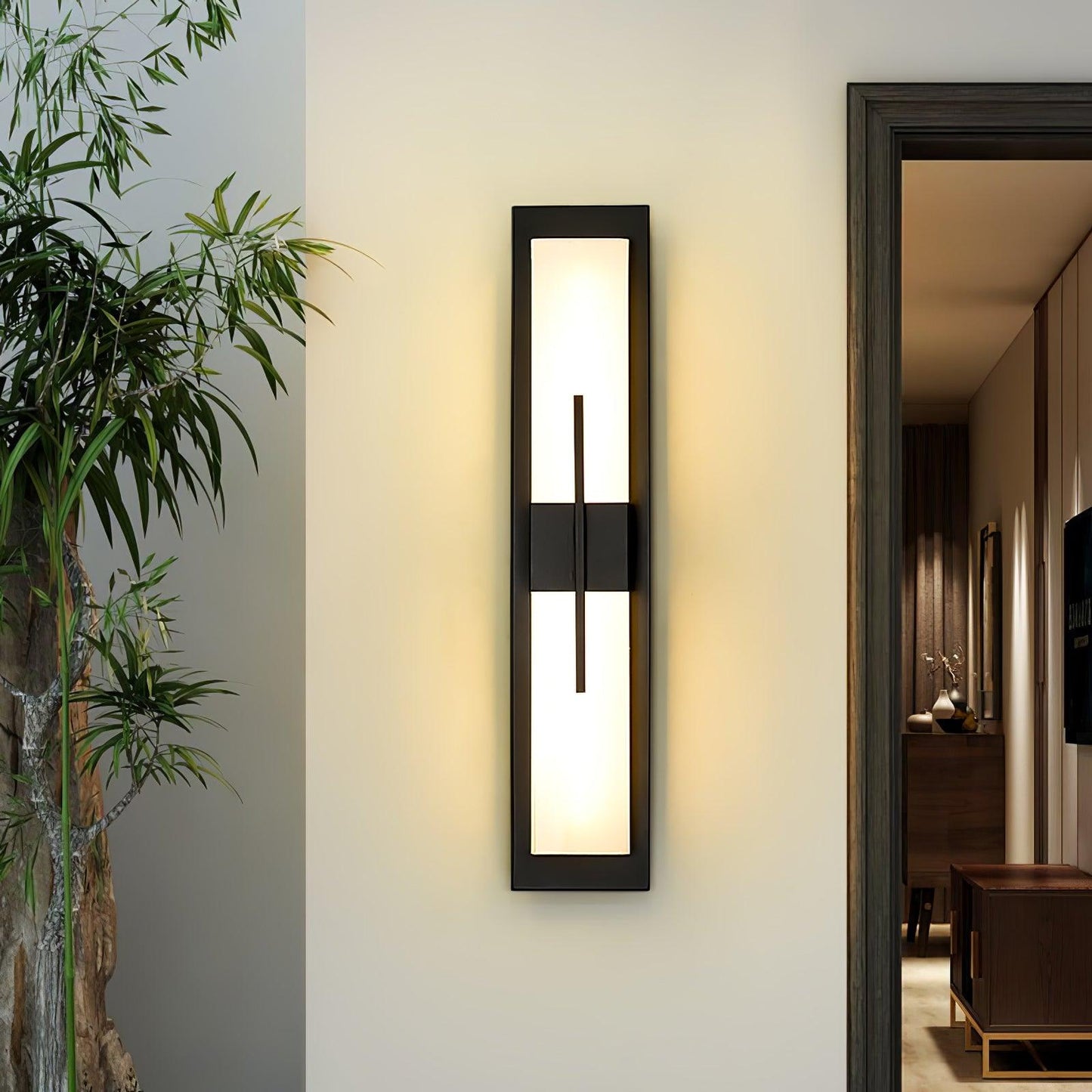 Alabaster Outdoor Wall Light with Weather-Resistant Design & Soft Glow