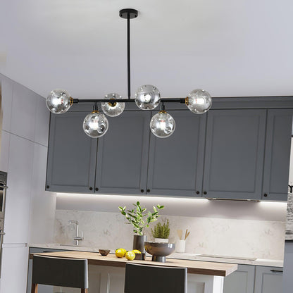 Primas Elegant Glass Chandelier with Adjustable Height & LED Compatibi