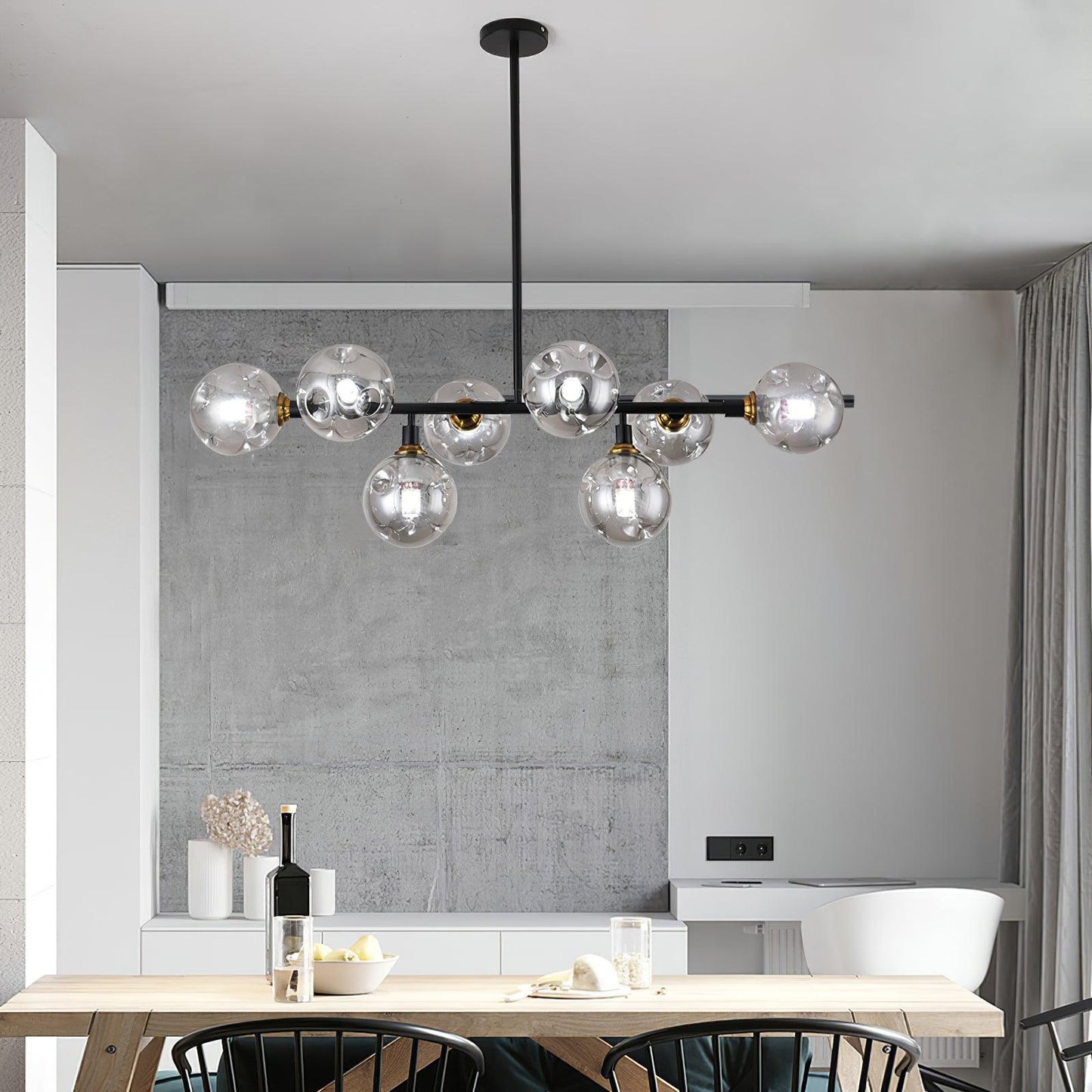 Primas Elegant Glass Chandelier with Adjustable Height & LED Compatibi