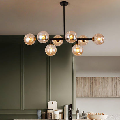 Primas Elegant Glass Chandelier with Adjustable Height & LED Compatibi