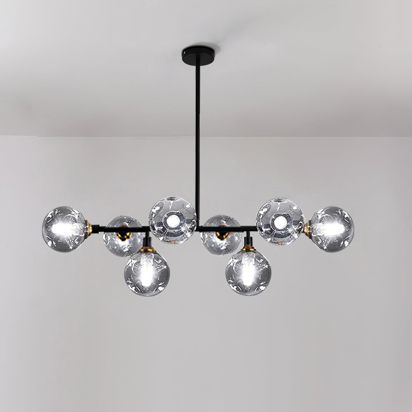 Primas Elegant Glass Chandelier with Adjustable Height & LED Compatibi