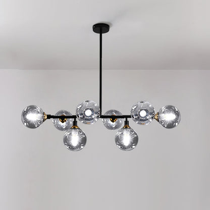 Primas Elegant Glass Chandelier with Adjustable Height & LED Compatibi