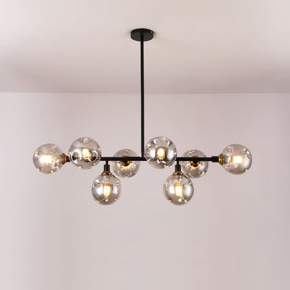 Primas Elegant Glass Chandelier with Adjustable Height & LED Compatibi