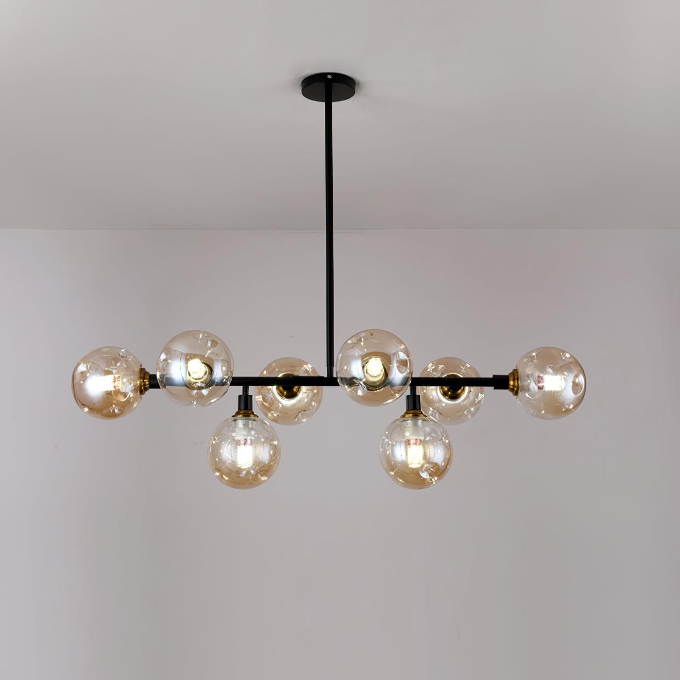Primas Elegant Glass Chandelier with Adjustable Height & LED Compatibi